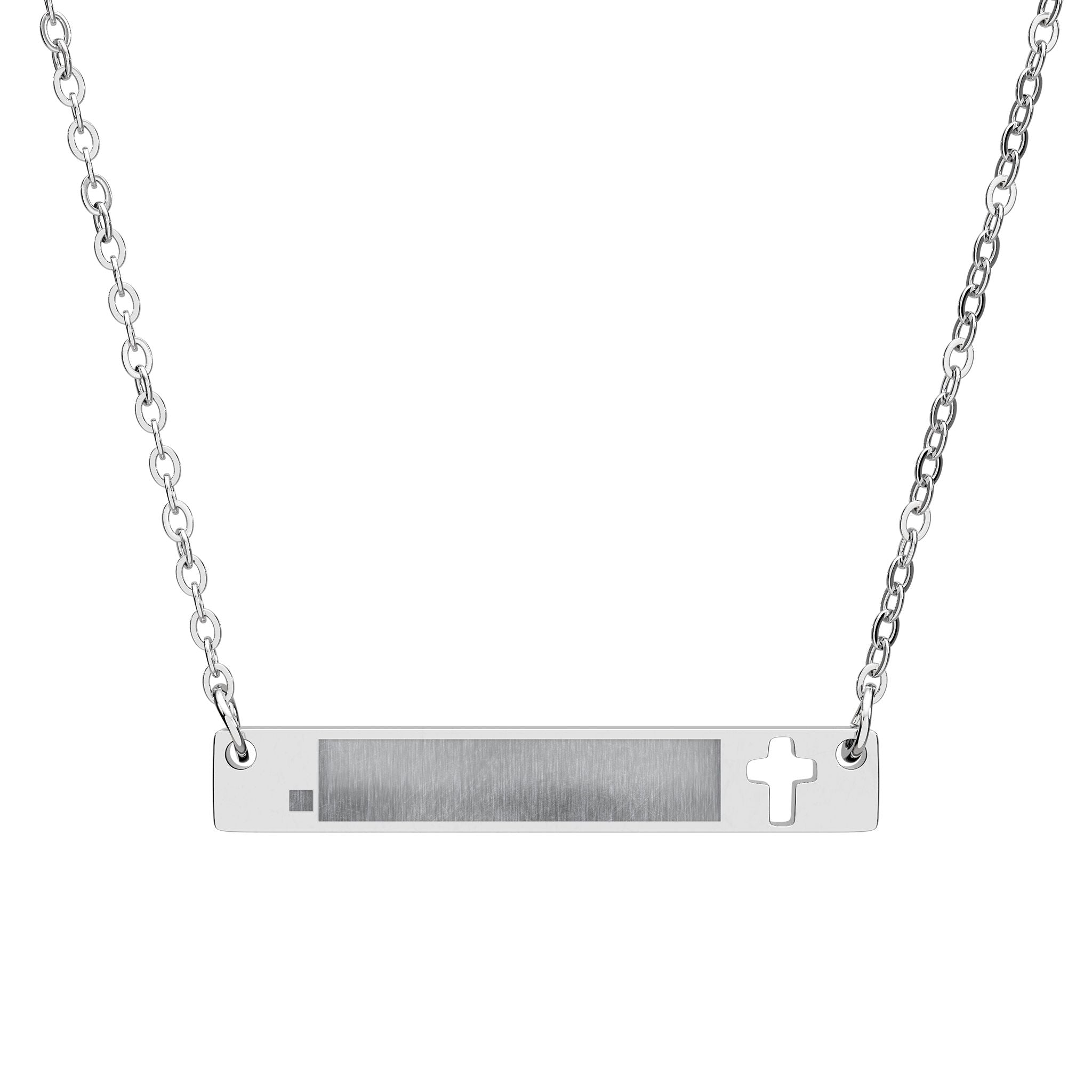I Am ; Am I  is because God is the great I Am and he saved us countless times but Am I worthy? Cutout Cross Bar Necklace