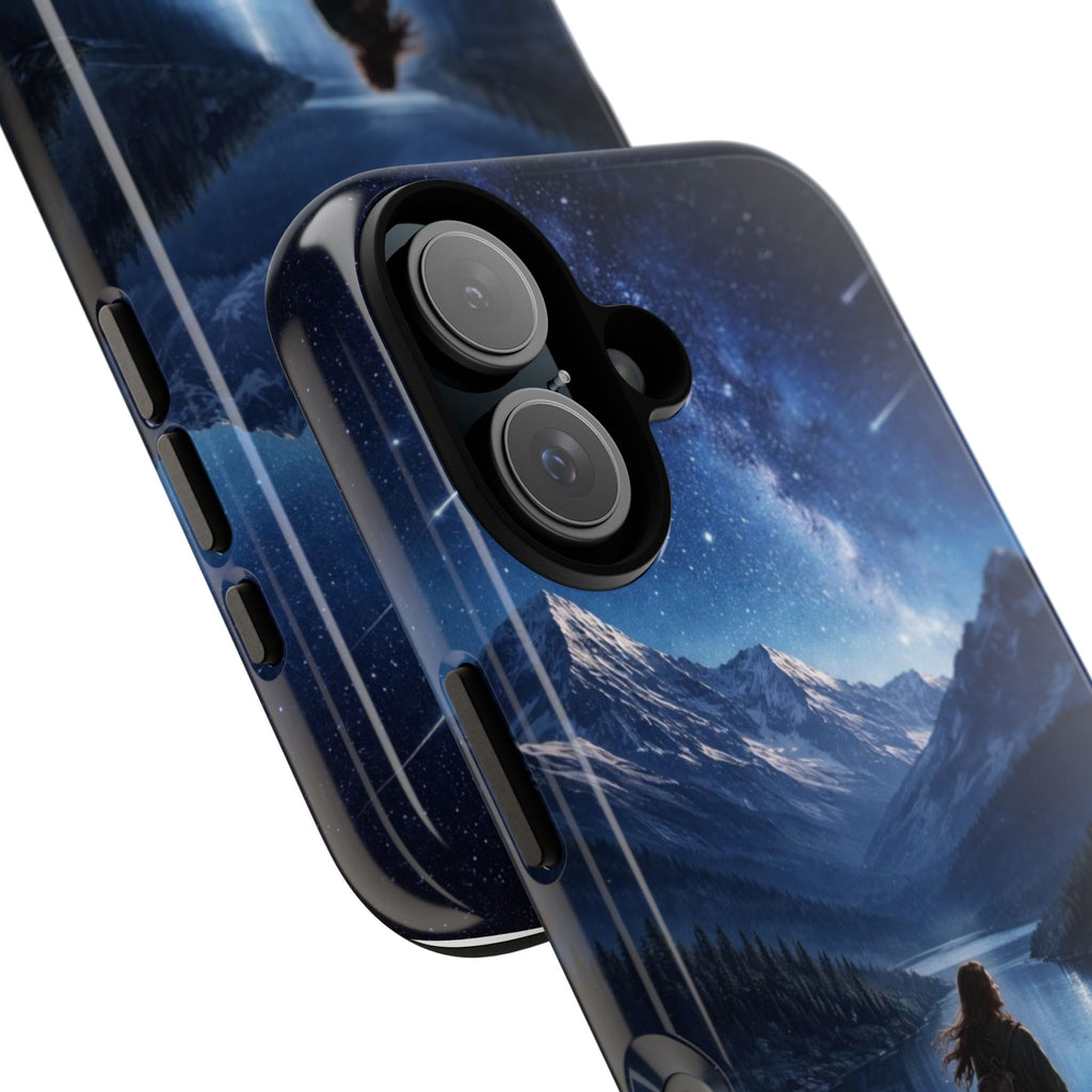 Galaxy Hiker Phone Case — Night Sky Mountain Landscape Protective Case