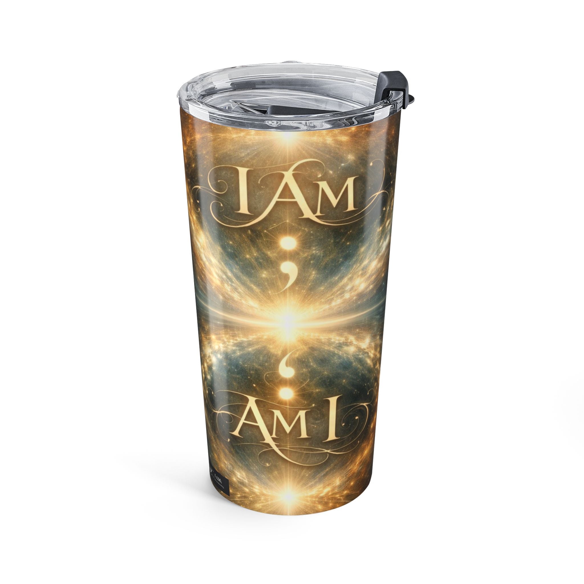 I Am ; Am I celestial 20oz Cosmic Galaxy Tumbler — Inspirational 'Trust the Timing' Stainless Travel Mug