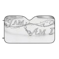 Car Sun Shade — 'I Am' Necklace Silver Design UV Windshield Protector