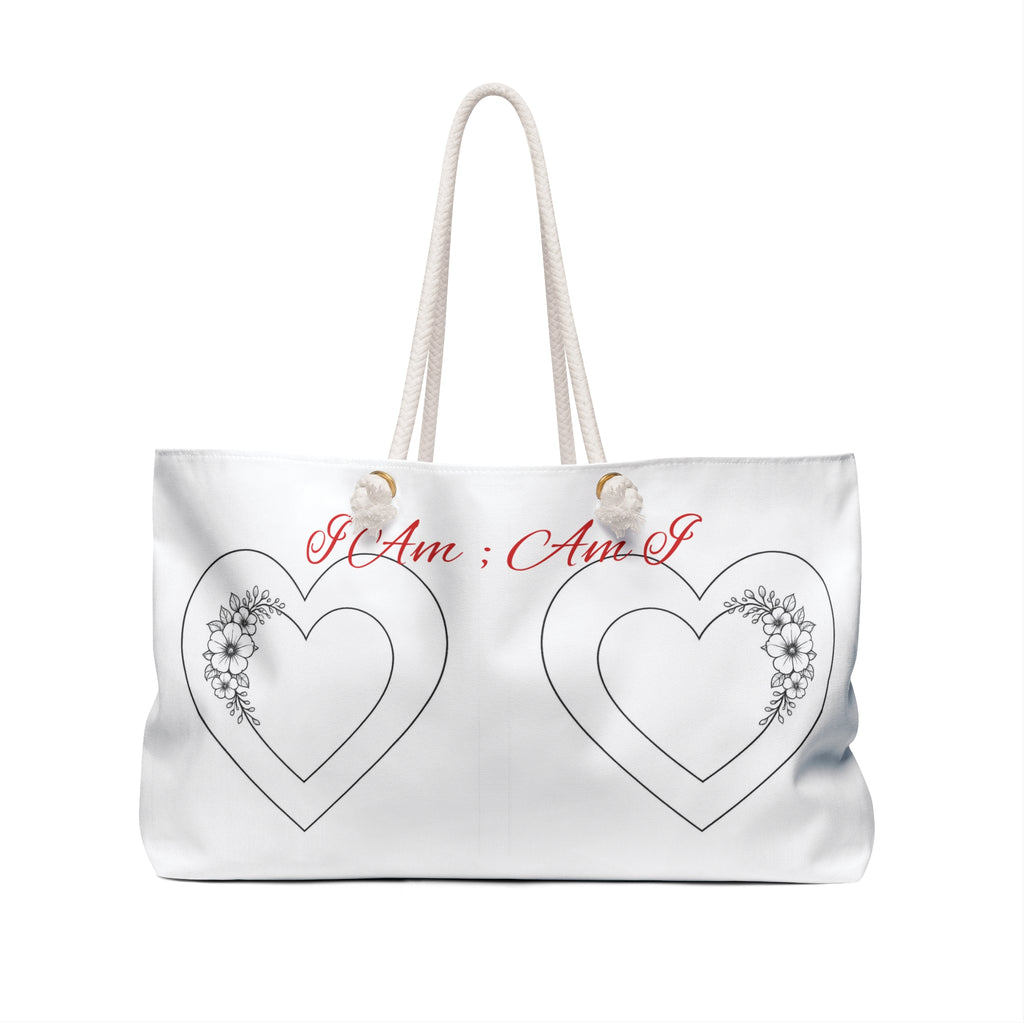 Empower yourself wherever you go carrying this Floral Double Heart Weekender Bag – Romantic Travel Tote