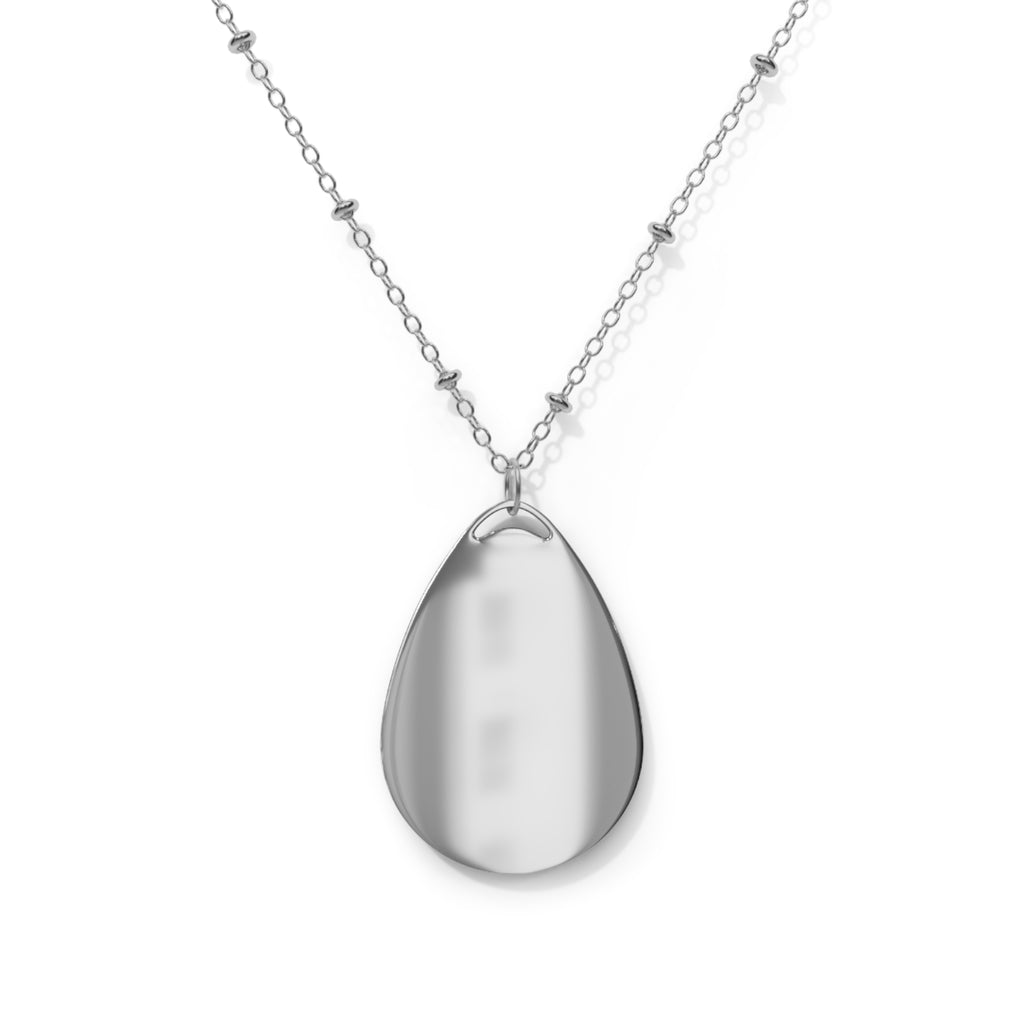 Oval Necklace — Inspirational Semicolon Pendant Necklace (“I Am; Am I”)