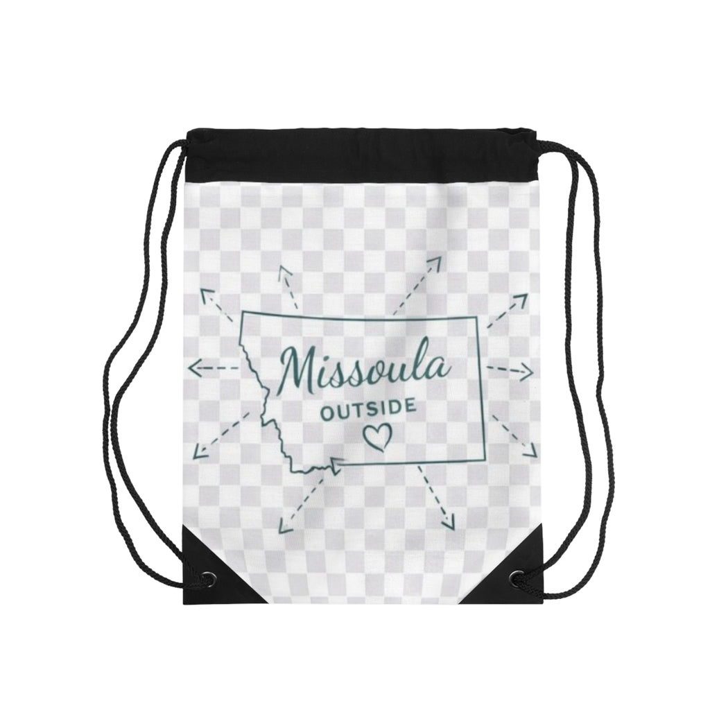 Missoula Outside Drawstring Bag — "30 Miles Outside of Montana" Travel Gym Sack