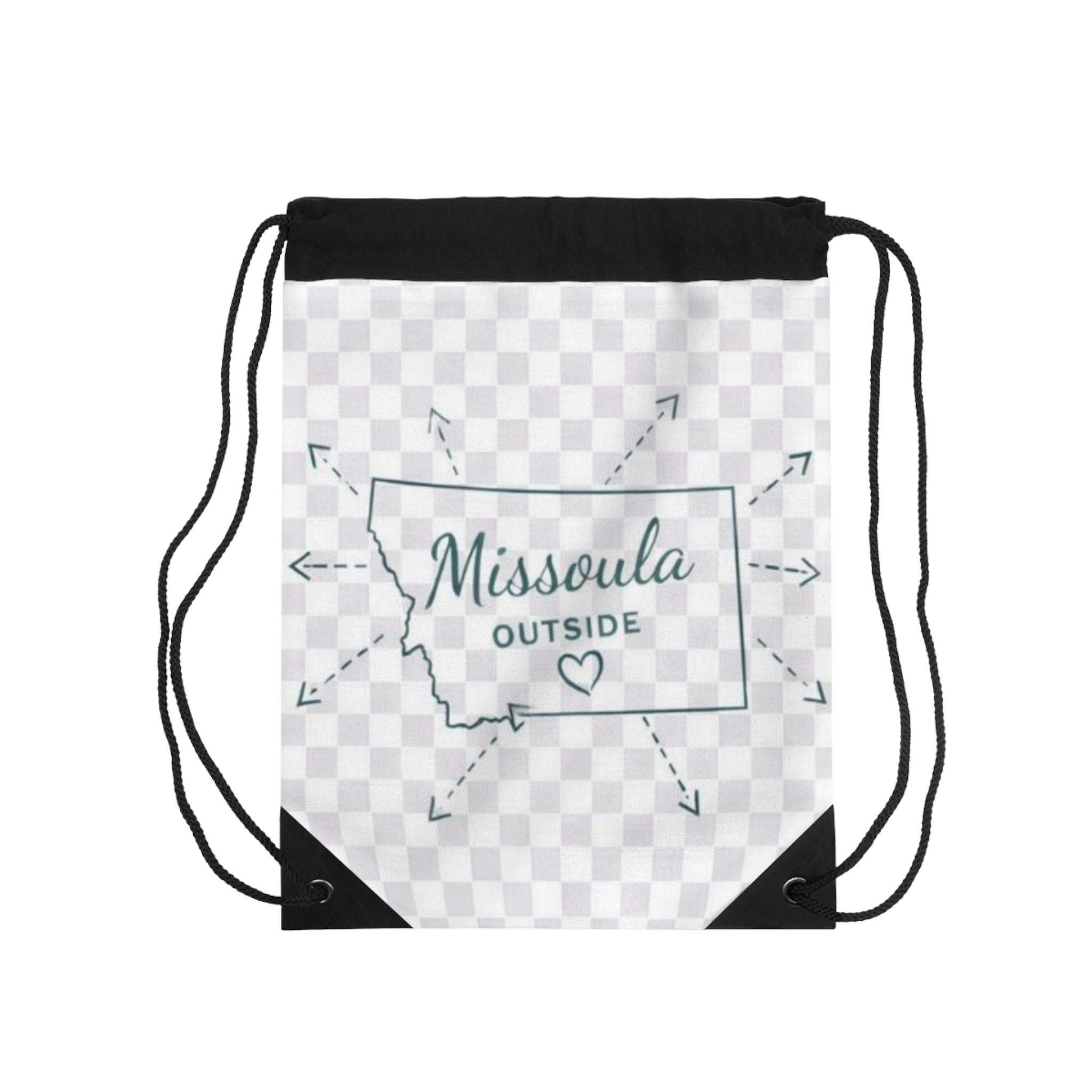Missoula Outside Drawstring Bag — "30 Miles Outside of Montana" Travel Gym Sack