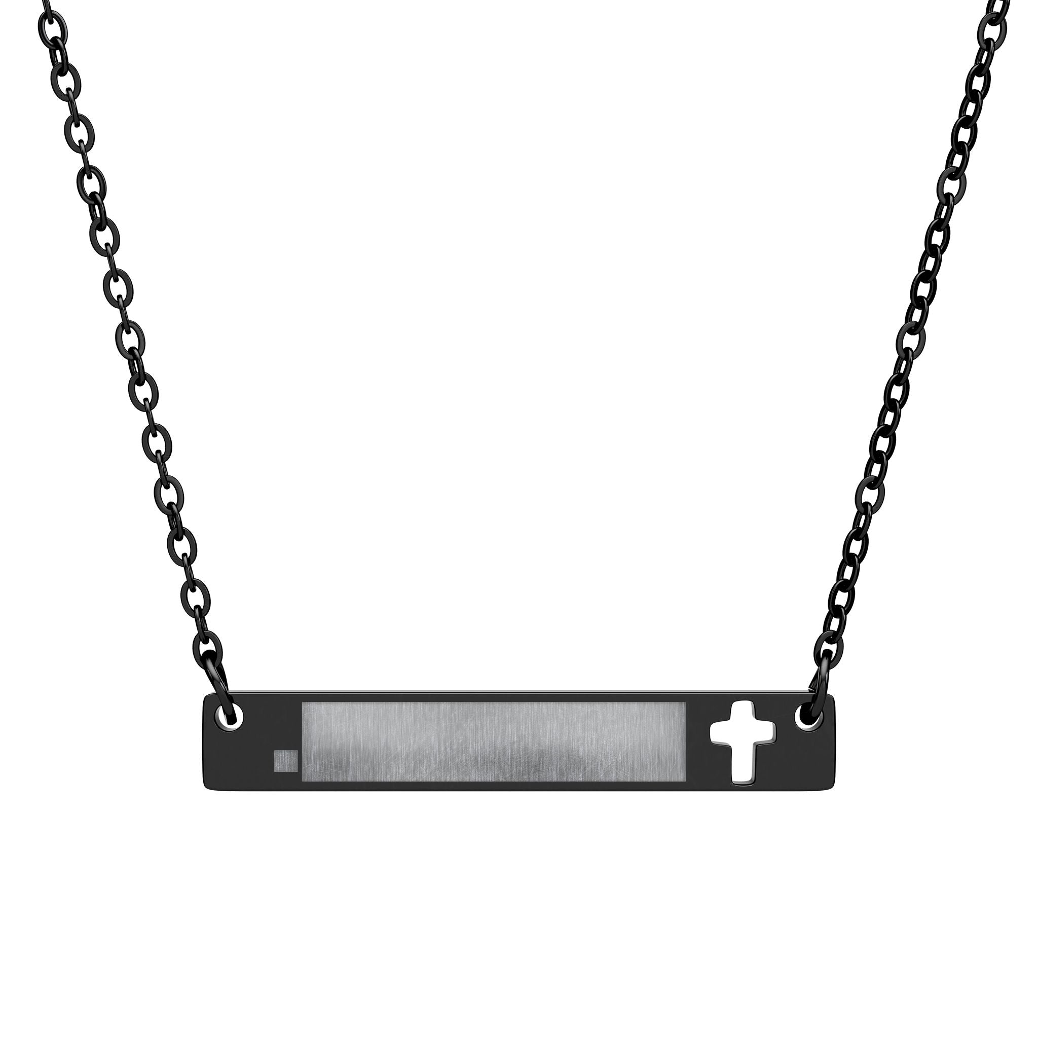 I Am ; Am I  is because God is the great I Am and he saved us countless times but Am I worthy? Cutout Cross Bar Necklace