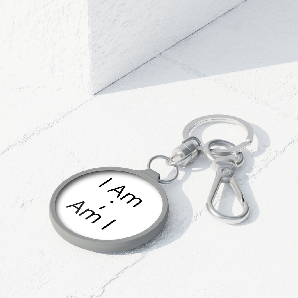 Keyring Tag — Minimalist “I Am ; Am I” Inspirational Keychain