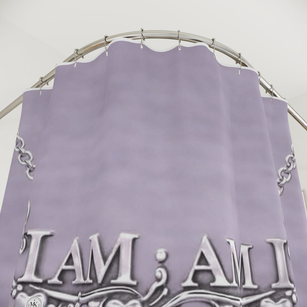 I AM; AM I Necklace Shower Curtain — Lavender Inspirational Bathroom Decor
