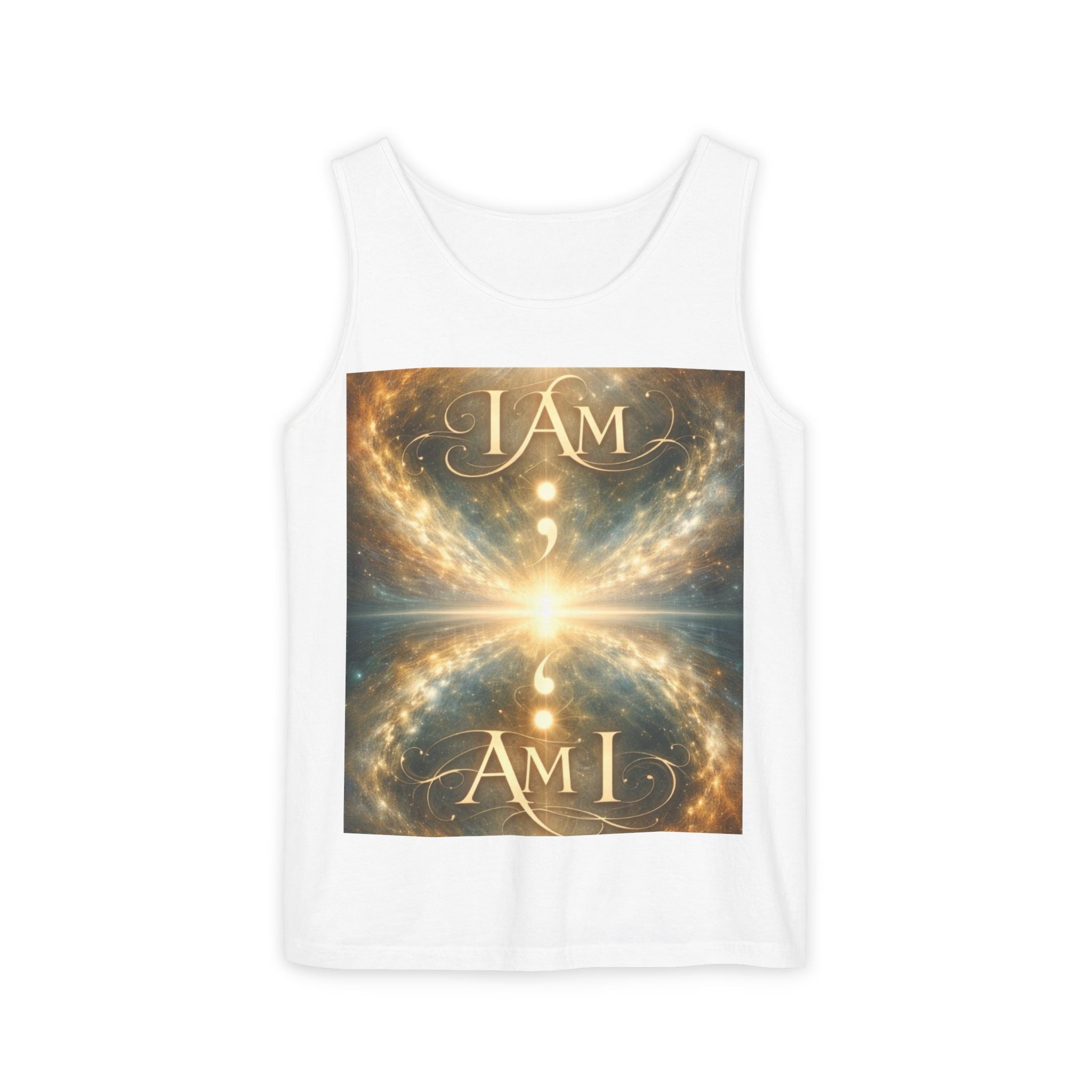 I Am ; Am I celestial Tank Top — Cosmic Sunburst Affirmation Vest