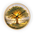 Sunlit Tree Wall Clock — Serene Nature Wall Clock for Living Room, Meditation & Spiritual Gift