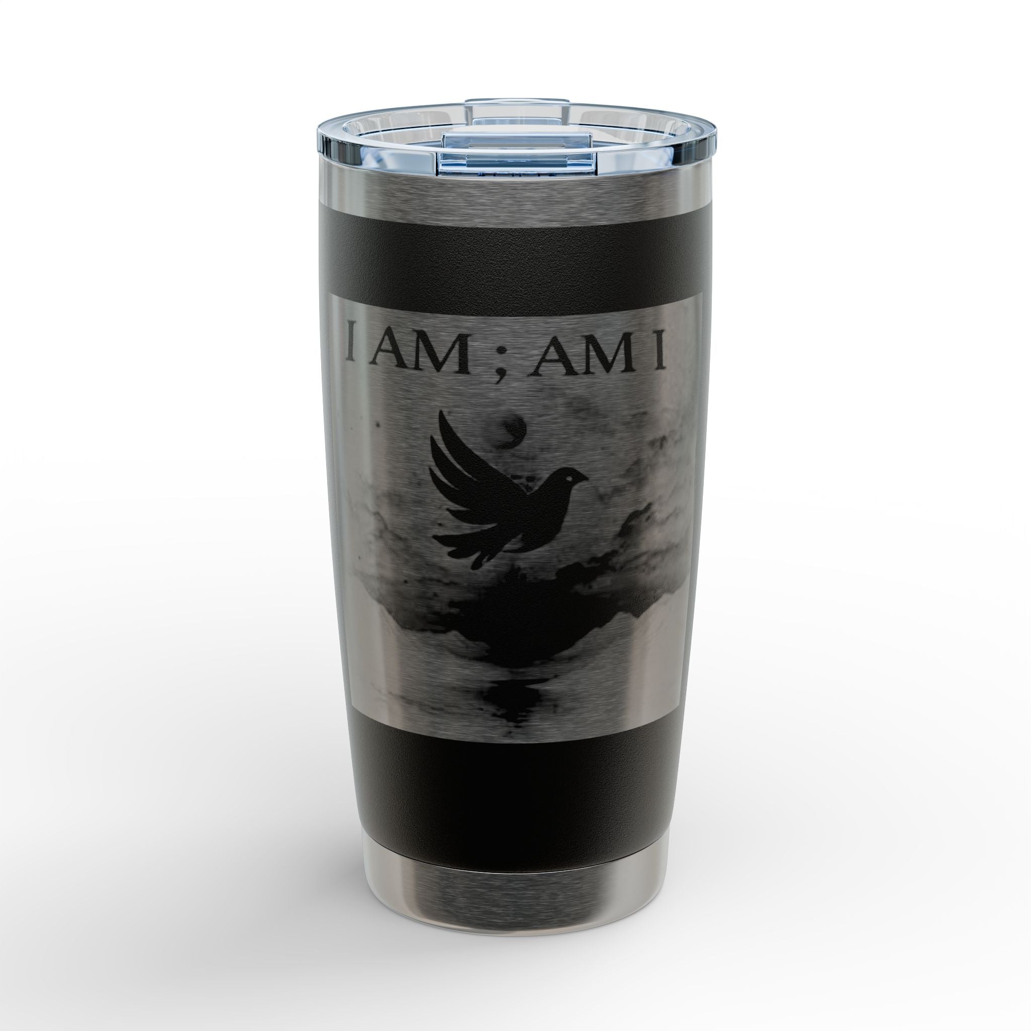 Engraved 20oz Tumbler — 'I AM; AM I' Raven Moon Design