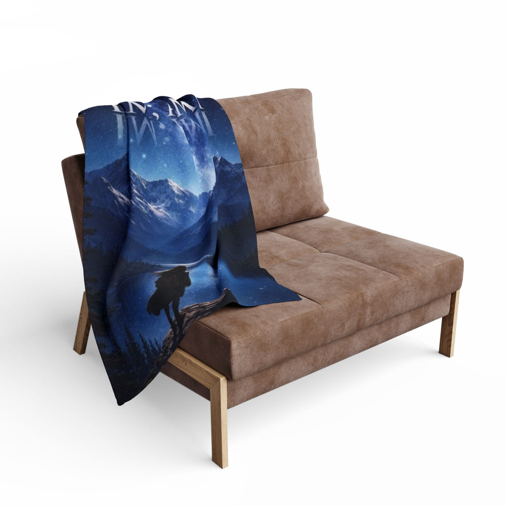 I AM: AM I Arctic Night Fleece Blanket — Inspirational Mountain Lake Throw