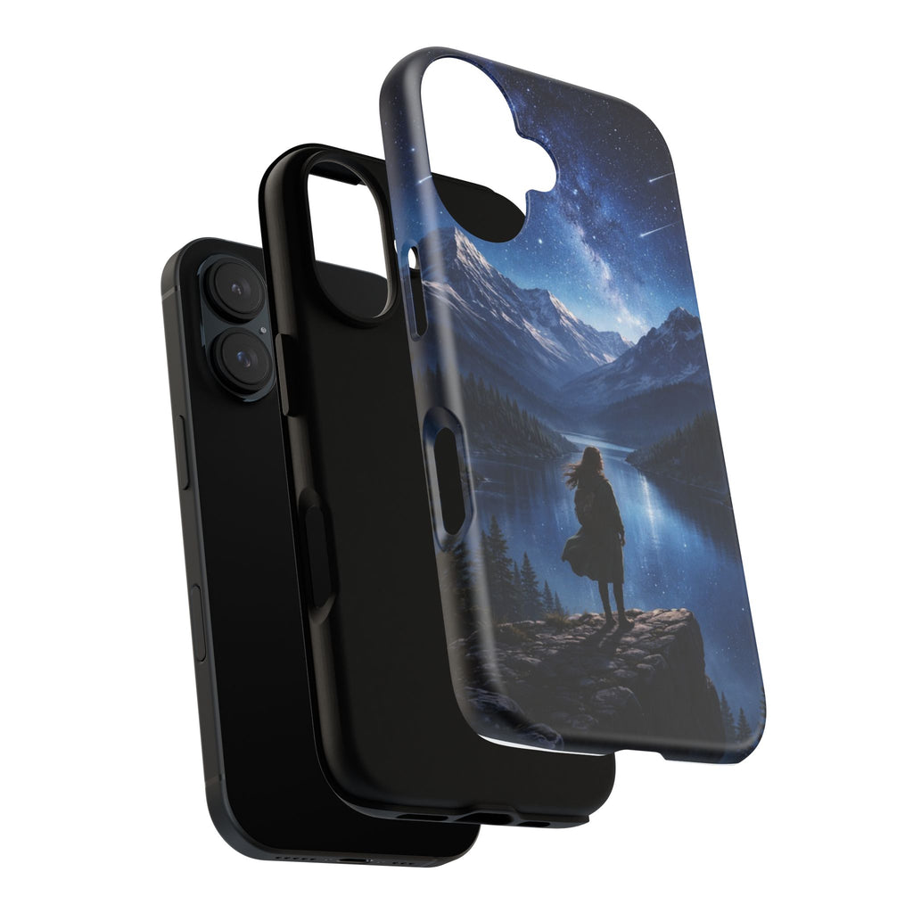 Galaxy Hiker Phone Case — Night Sky Mountain Landscape Protective Case