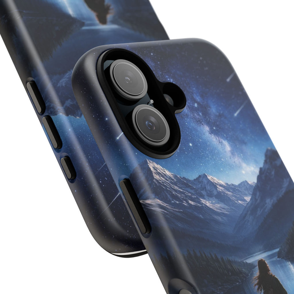Galaxy Hiker Phone Case — Night Sky Mountain Landscape Protective Case
