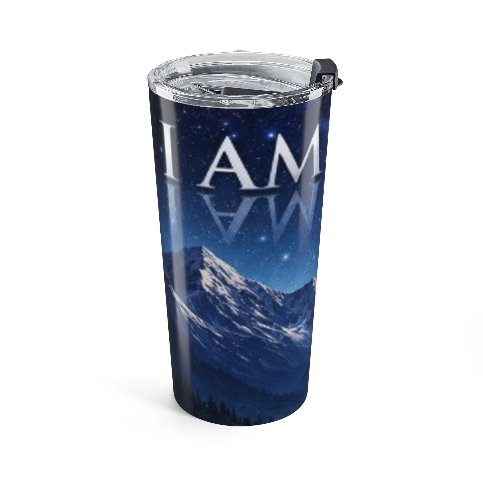 I Am ; Am I collection 20oz Mountain Night Sky Tumbler – Inspirational Travel Cup