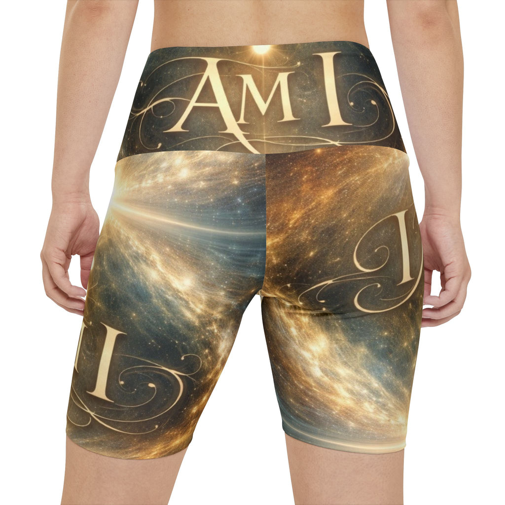 I AM Cosmic Print Women's Workout Shorts — Inspirational Athletic AOP