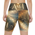 I AM Cosmic Print Women's Workout Shorts — Inspirational Athletic AOP