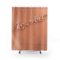 I Am Metallic Script Shower Curtain — Inspirational Rose Gold Bathroom Decor