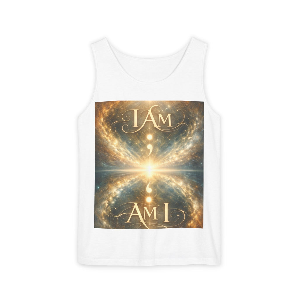 I AM ; Am I Celestial Graphic Tank — Cosmic Meditation Vest for Mindfulness