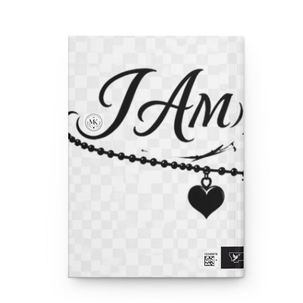 Hardcover Journal — "I Am" Inspirational Quote Notebook | Floral Heart Design