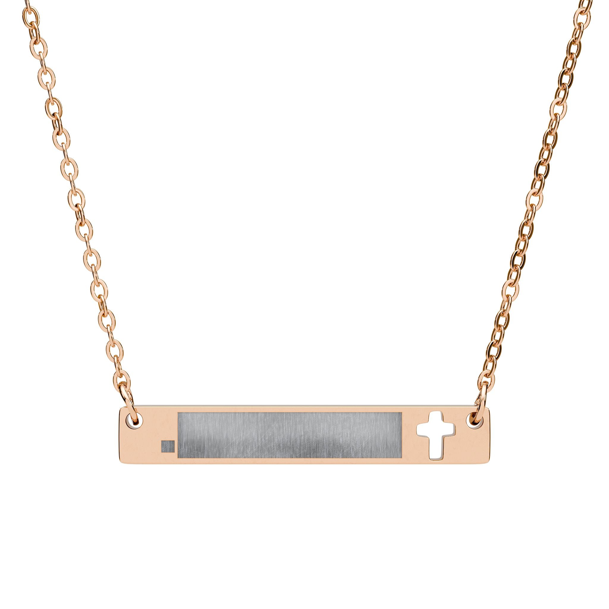 I Am ; Am I  is because God is the great I Am and he saved us countless times but Am I worthy? Cutout Cross Bar Necklace