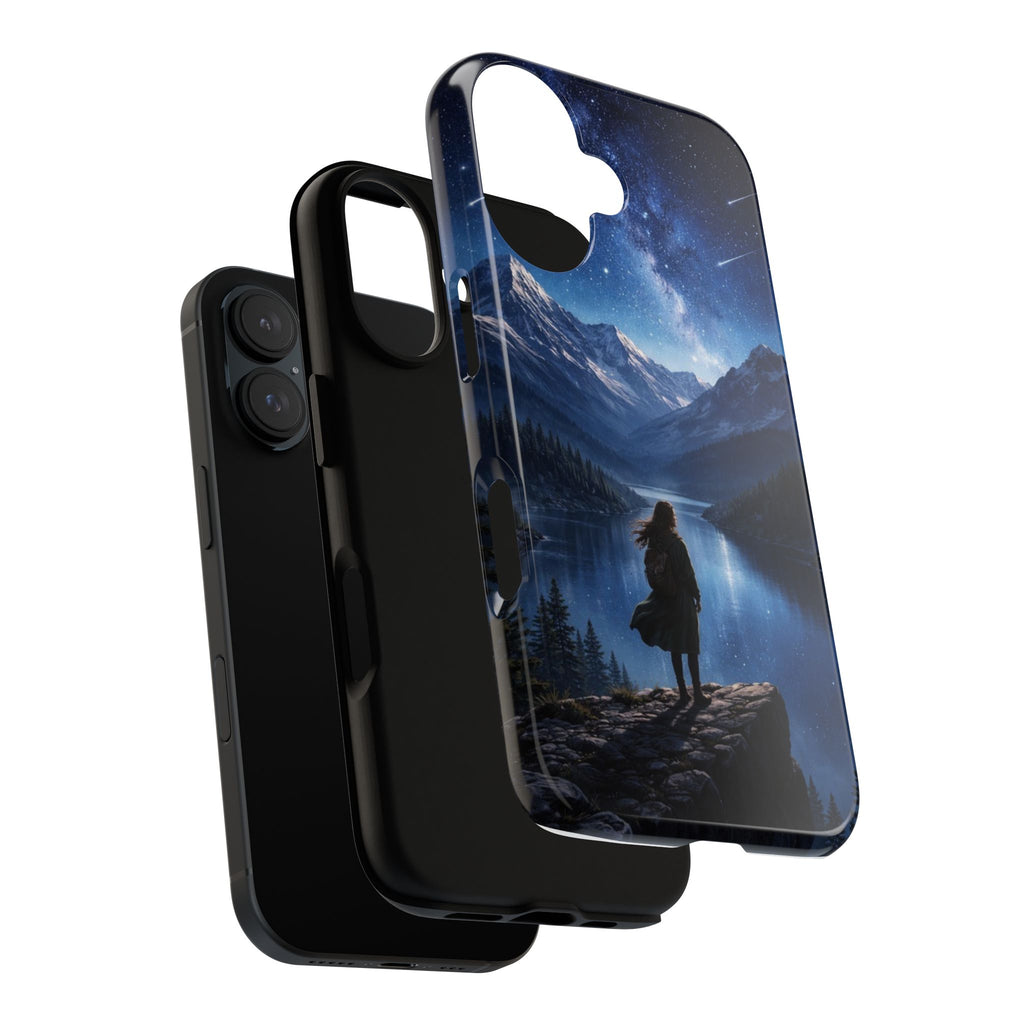 Galaxy Hiker Phone Case — Night Sky Mountain Landscape Protective Case