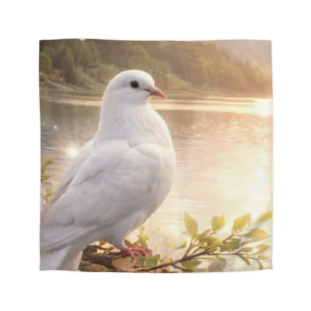 Dove Lakeside Microfiber Duvet Cover — Serene Nature Bird Bedding