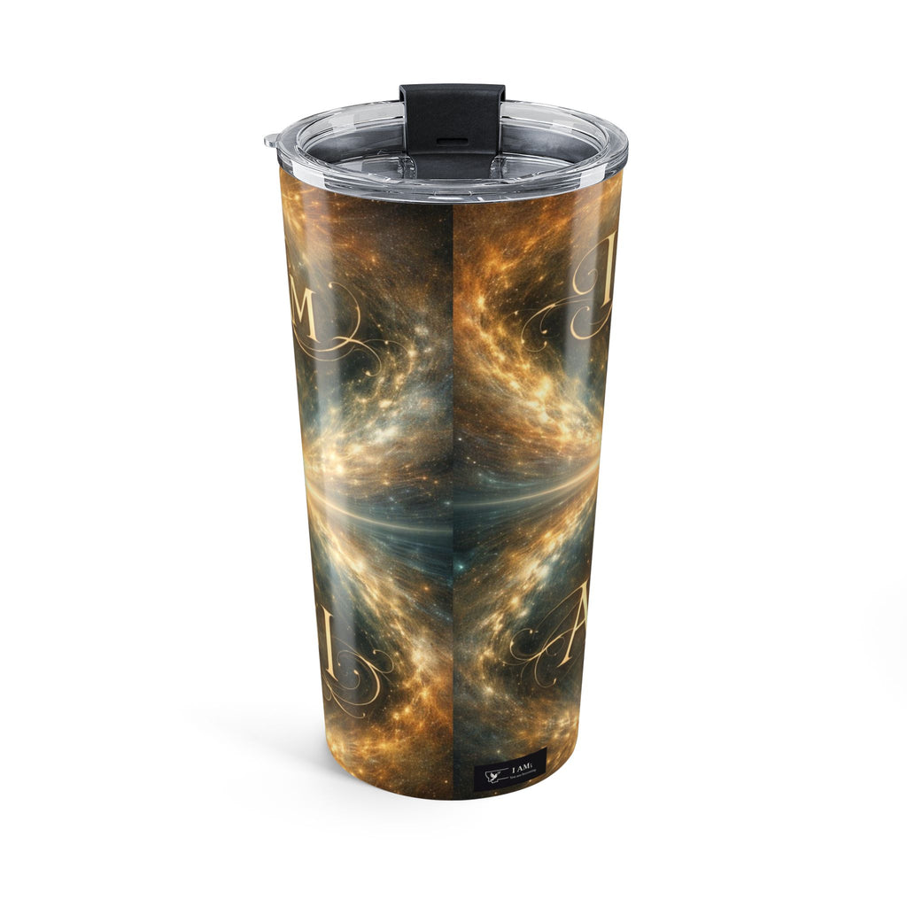 I Am ; Am I celestial 20oz Cosmic Galaxy Tumbler — Inspirational 'Trust the Timing' Stainless Travel Mug