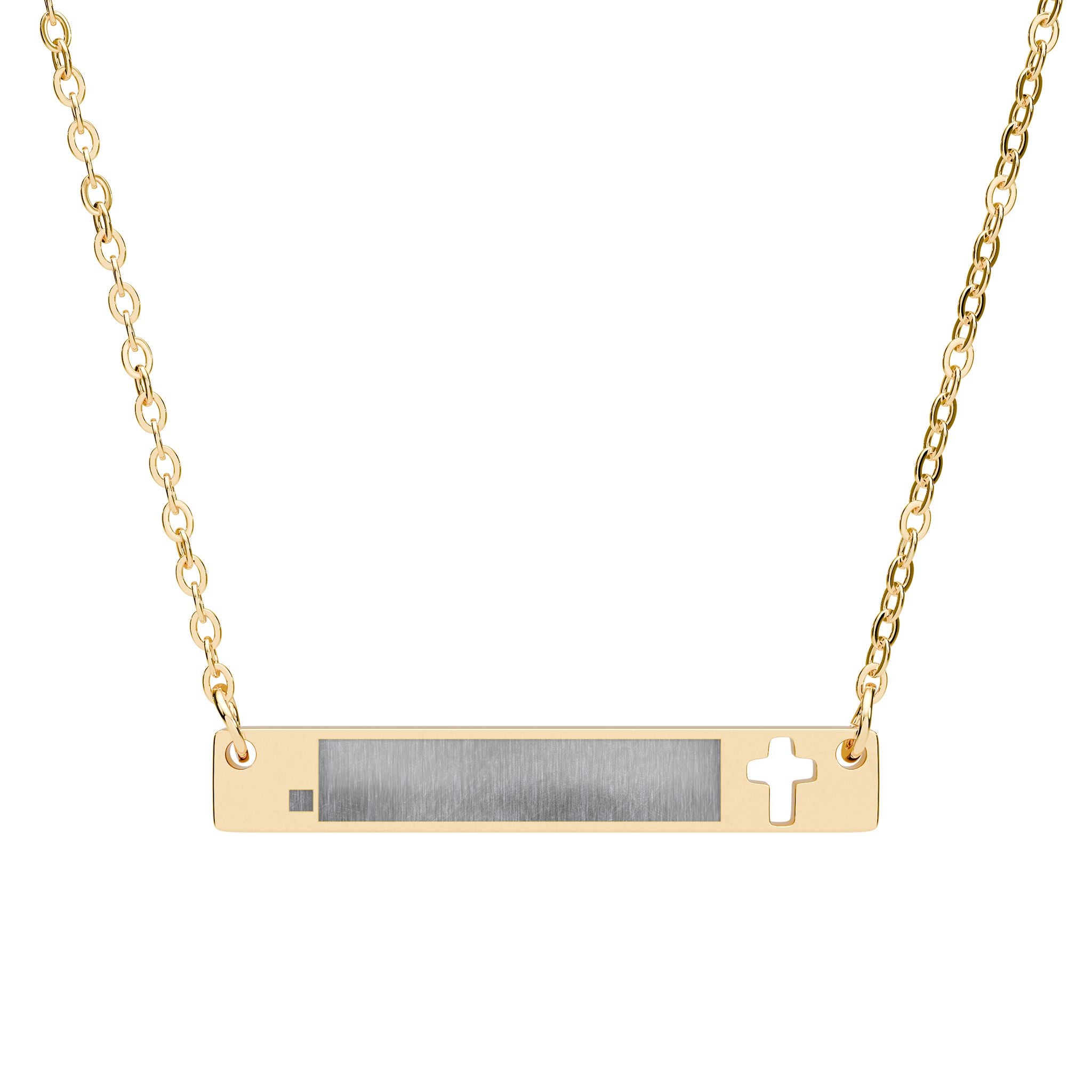 I Am ; Am I  is because God is the great I Am and he saved us countless times but Am I worthy? Cutout Cross Bar Necklace