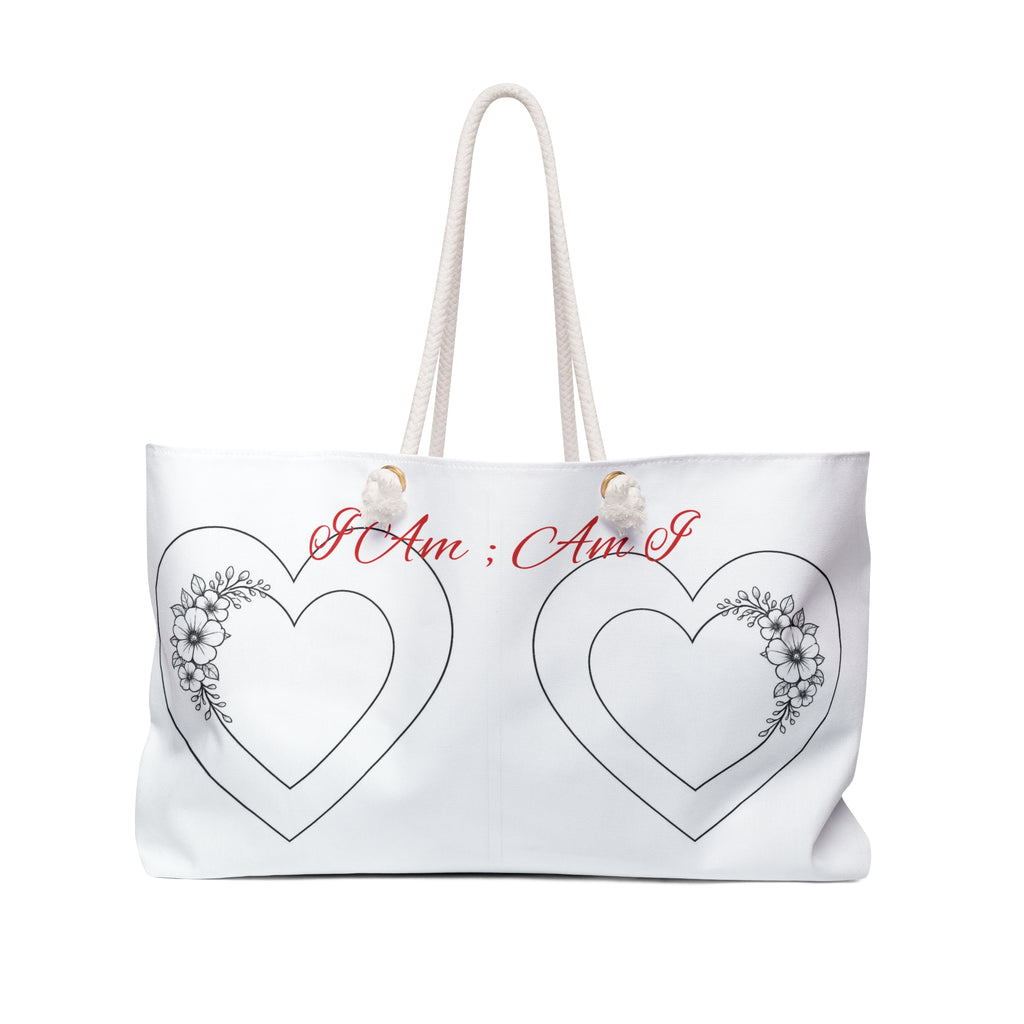 Empower yourself wherever you go carrying this Floral Double Heart Weekender Bag – Romantic Travel Tote