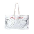 Empower yourself wherever you go carrying this Floral Double Heart Weekender Bag – Romantic Travel Tote