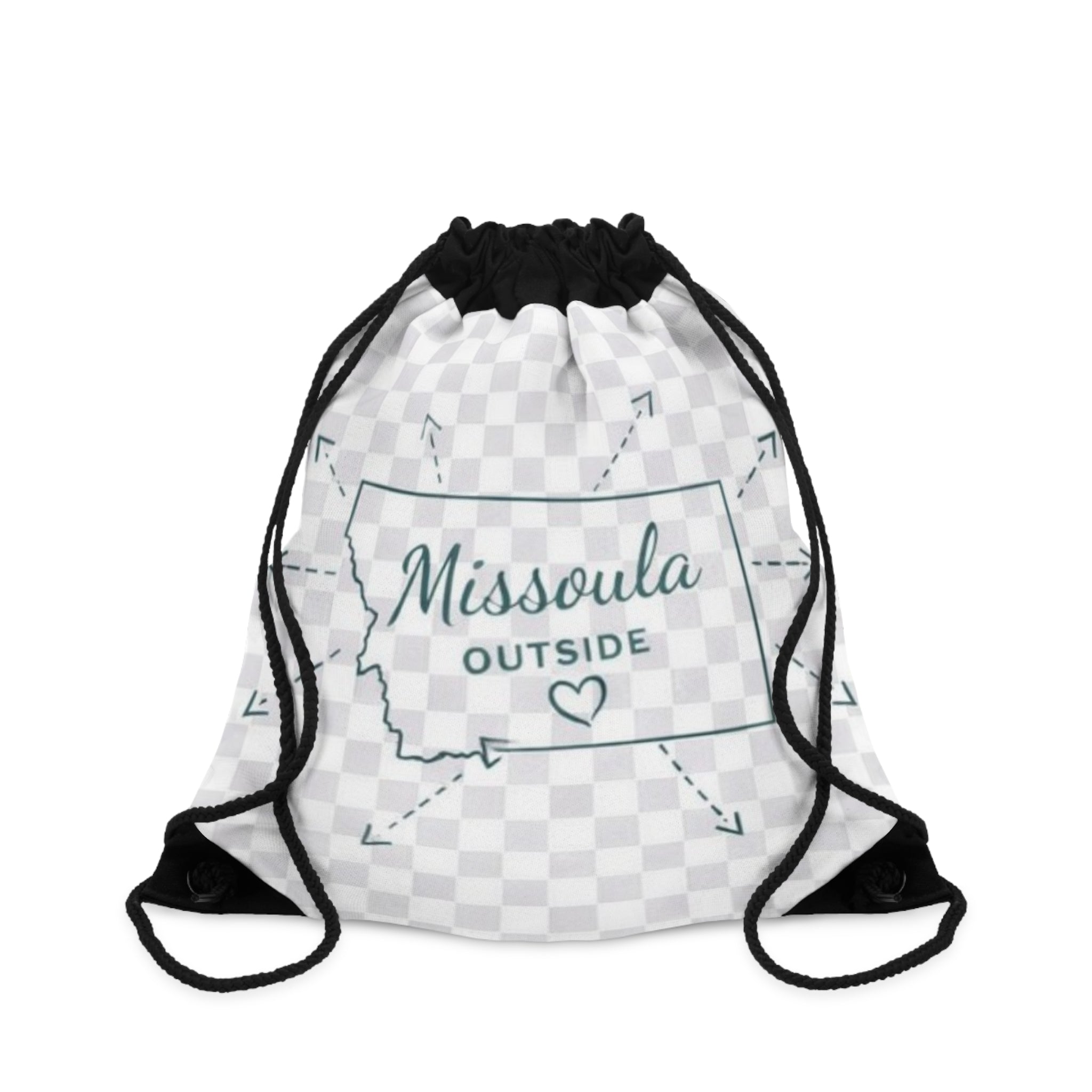 Missoula Outside Drawstring Bag — "30 Miles Outside of Montana" Travel Gym Sack