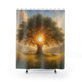 Sunrise Tree Shower Curtain — Serene Nature Bathroom Decor