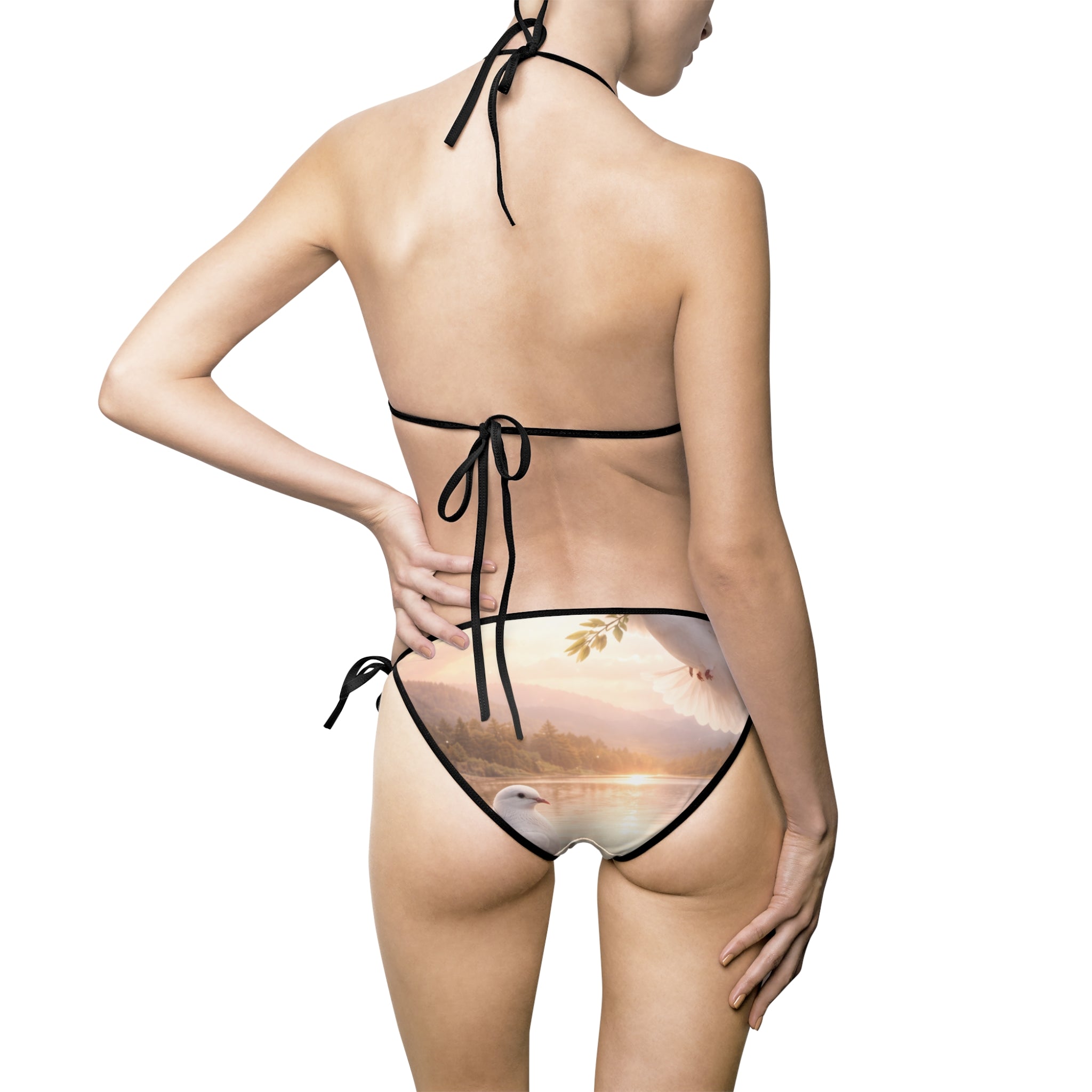 Floral Pastel Tie-Side Bikini — Women's Printed Swimsuit