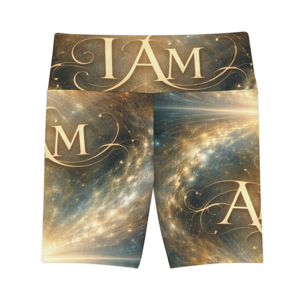 I AM Cosmic Print Women's Workout Shorts — Inspirational Athletic AOP