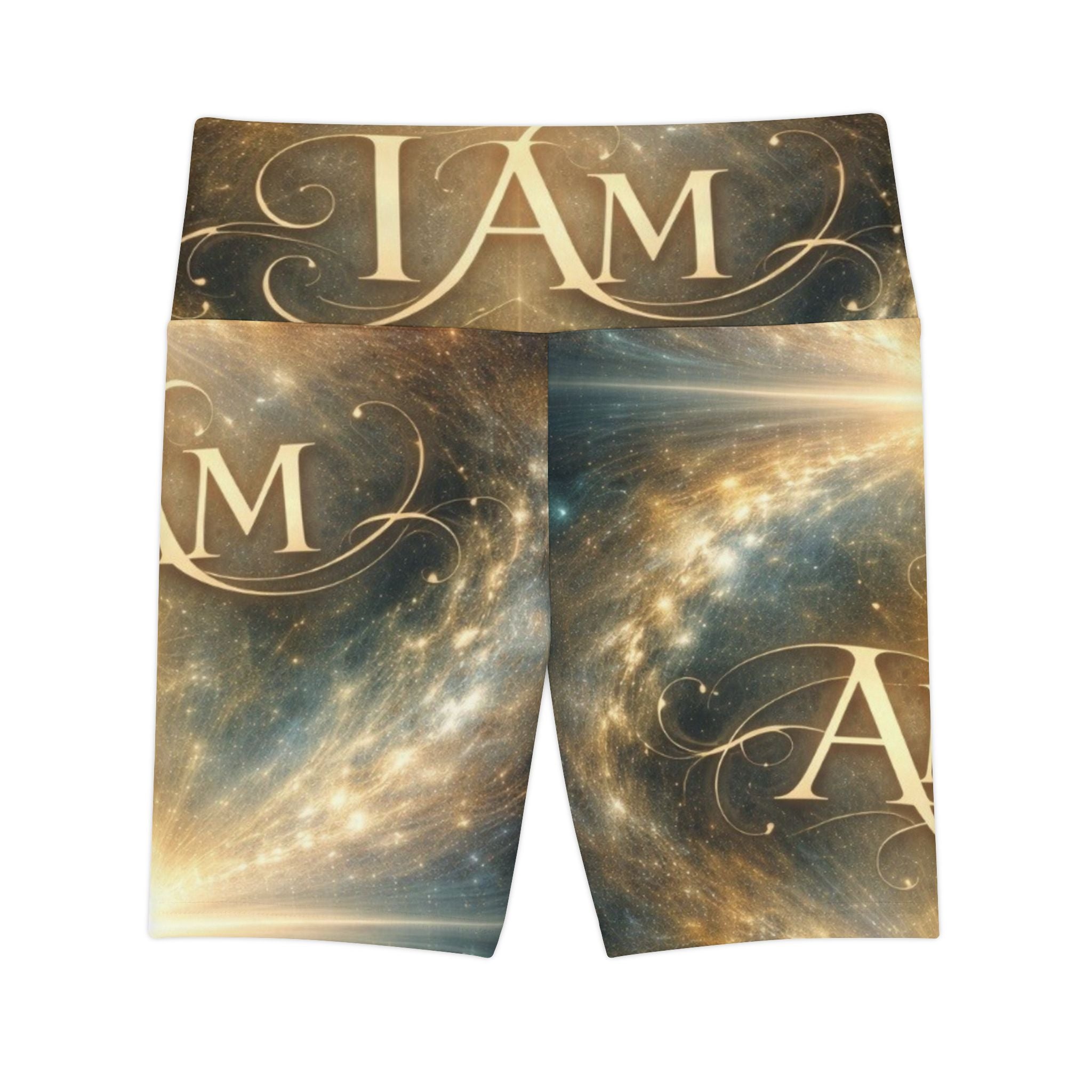 I AM Cosmic Print Women's Workout Shorts — Inspirational Athletic AOP