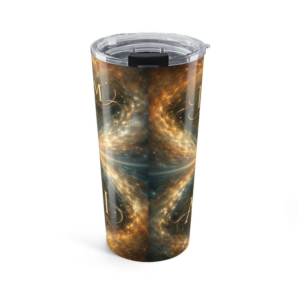 I Am ; Am I celestial 20oz Cosmic Galaxy Tumbler — Inspirational 'Trust the Timing' Stainless Travel Mug