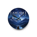 Acrylic Wall Clock - 'I AM; AM I' Mountain Night Sky Wall Clock | Inspirational Landscape Home Decor
