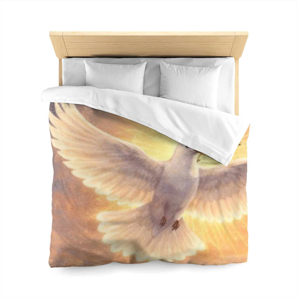 Dove of Peace Duvet Cover — Olive Branch Microfiber Bedding
