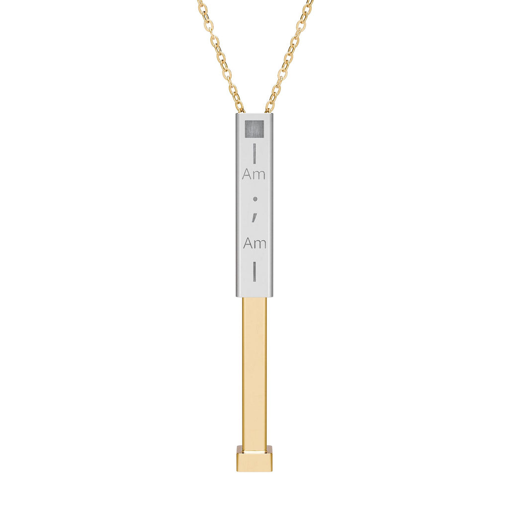 Hidden Message Sliding Bar Necklace — Engravable Secret Pendant