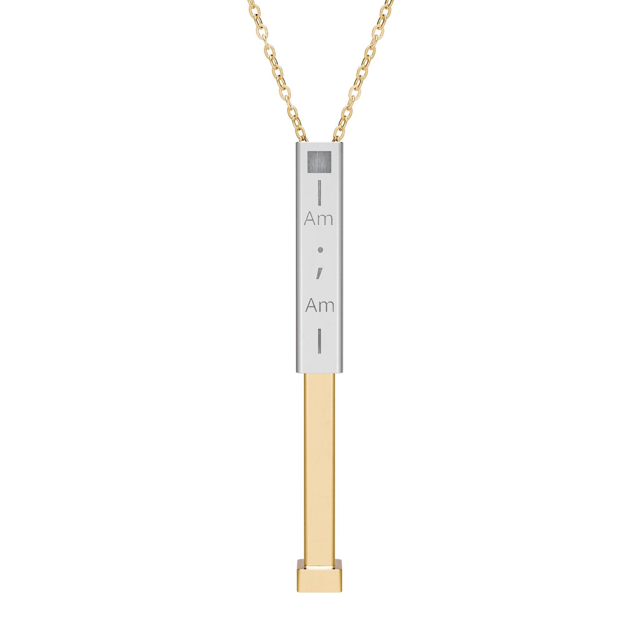 Hidden Message Sliding Bar Necklace — Engravable Secret Pendant
