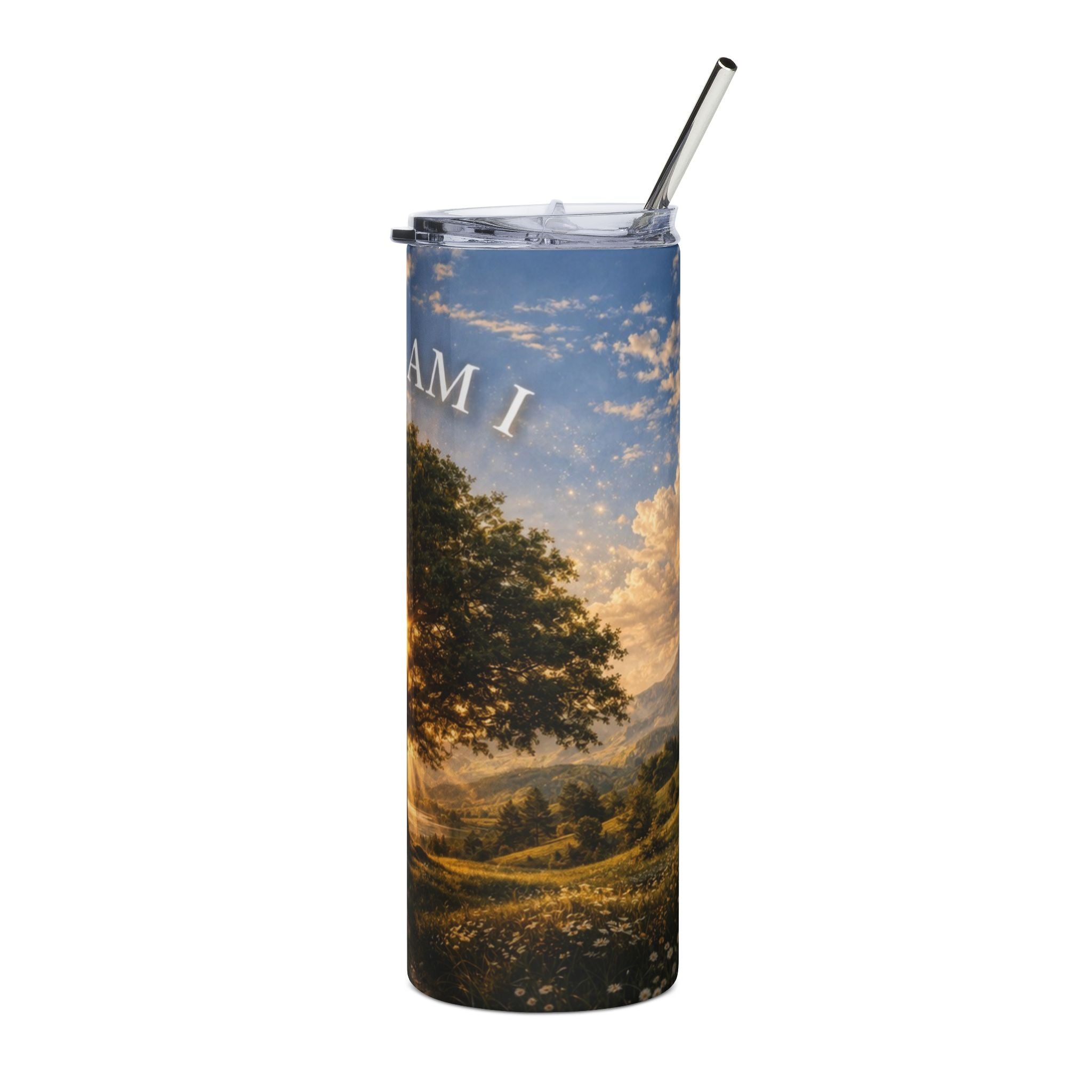Inspirational 'I AM' Tree Stainless Tumbler - 20oz Insulated Travel Cup