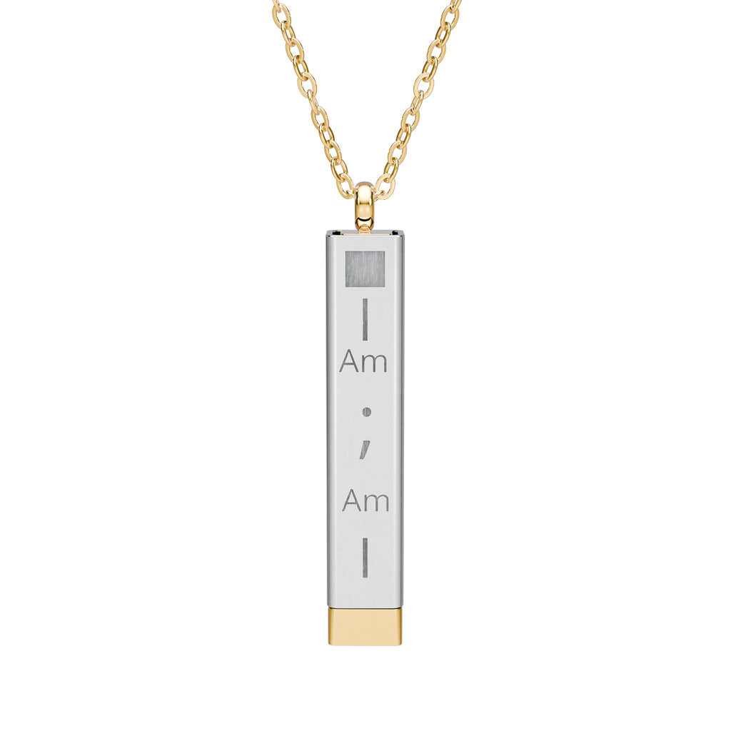 Hidden Message Sliding Bar Necklace — Engravable Secret Pendant