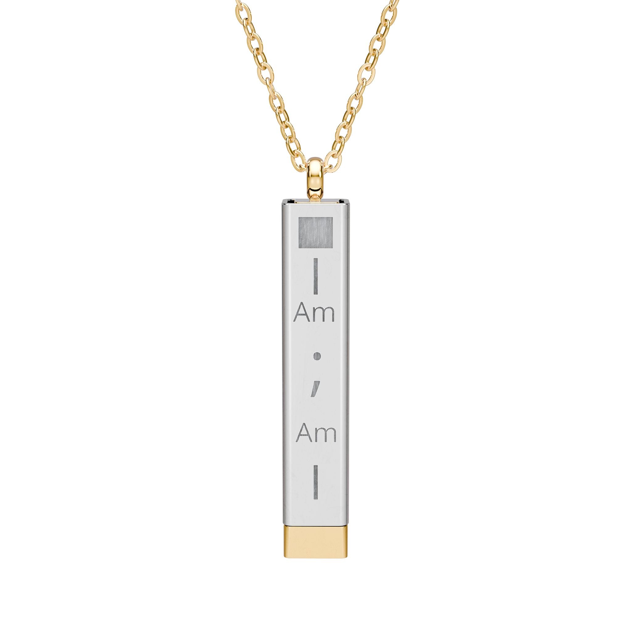 Hidden Message Sliding Bar Necklace — Engravable Secret Pendant