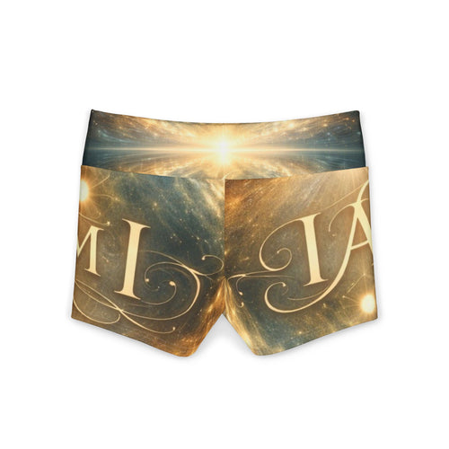 Astrology Initials Yoga Shorts — Cosmic Monogram Women's Activewear