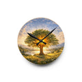 Tree of Life Acrylic Wall Clock – Scenic Sunrise Nature Decor