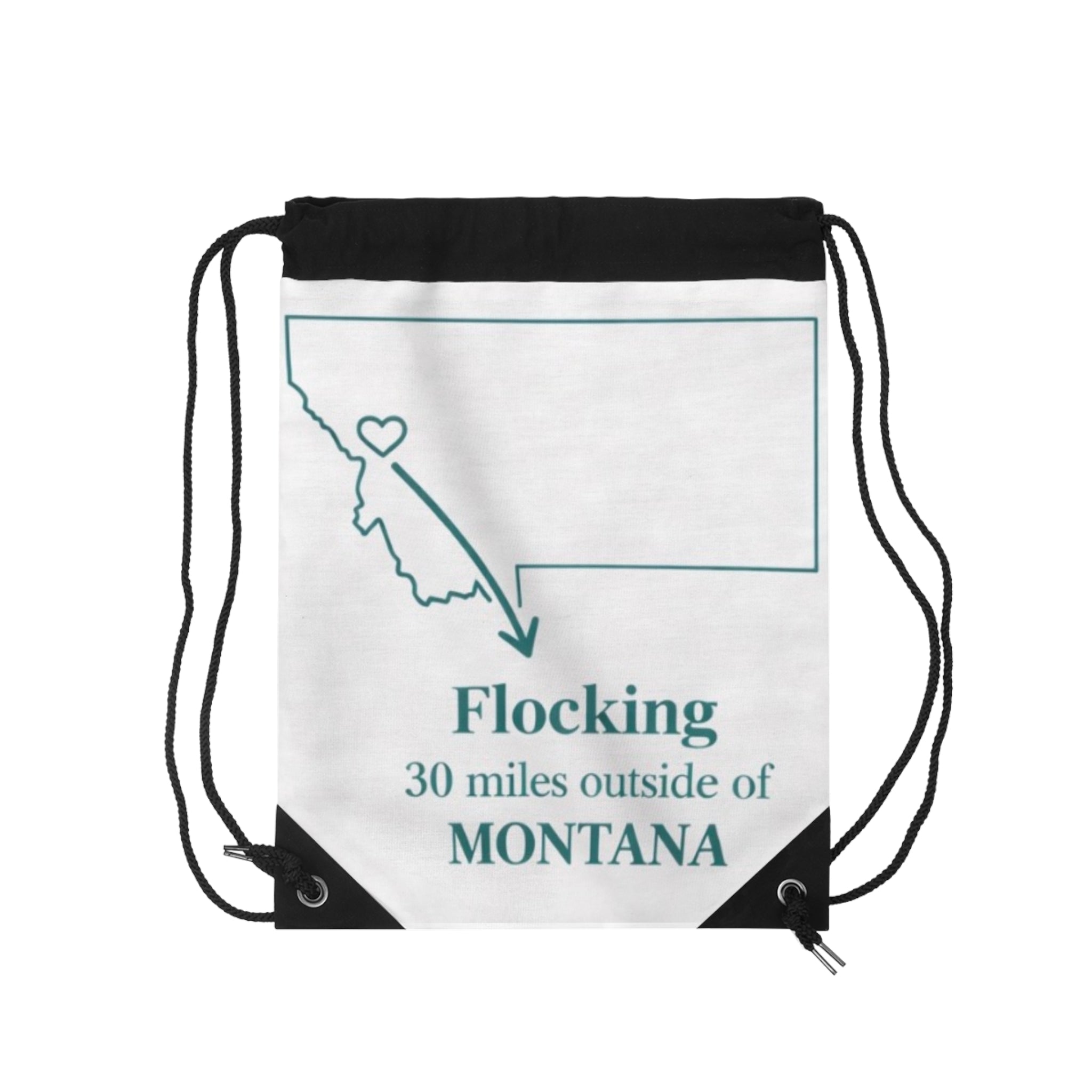 Missoula Outside Drawstring Bag — "30 Miles Outside of Montana" Travel Gym Sack