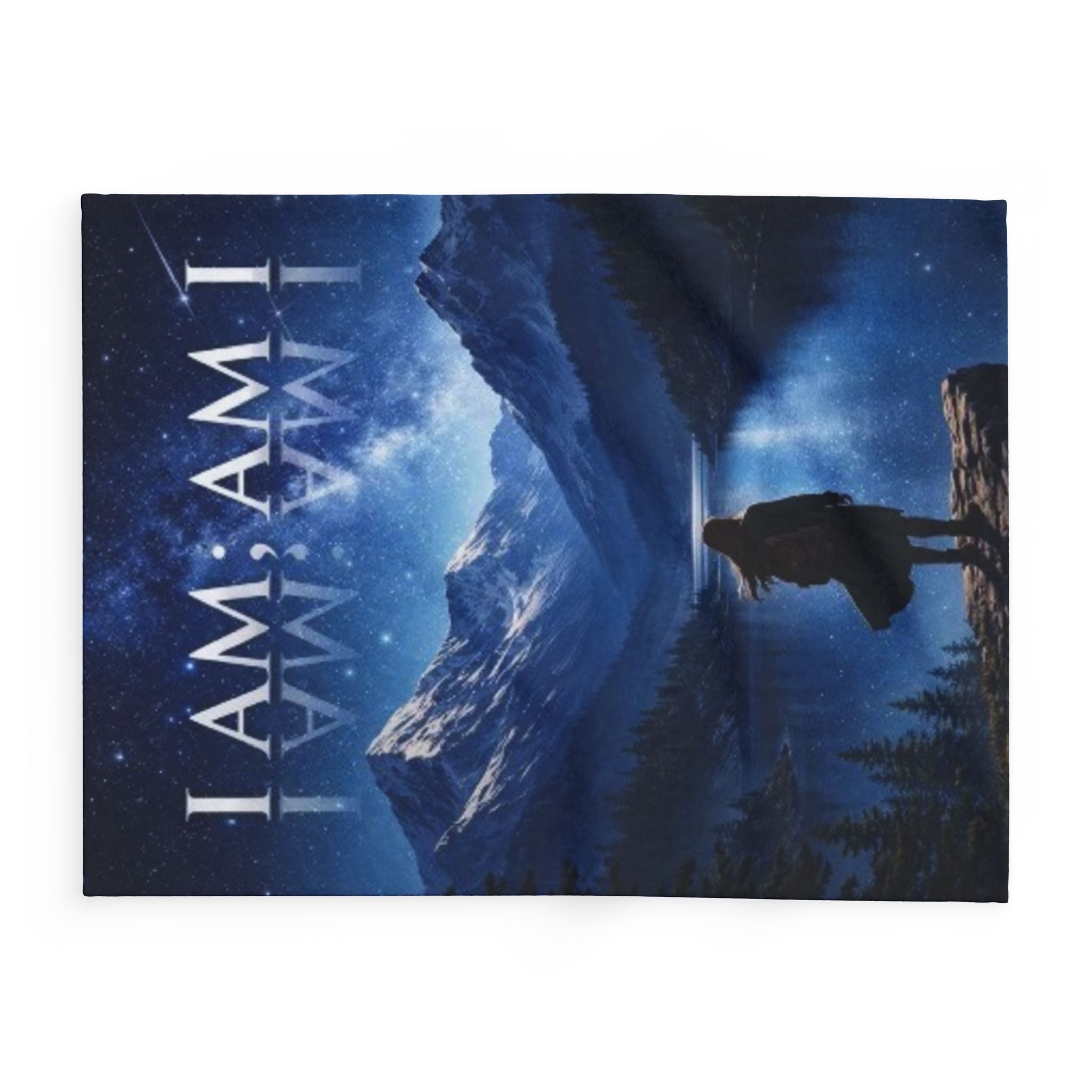 I AM: AM I Arctic Night Fleece Blanket — Inspirational Mountain Lake Throw