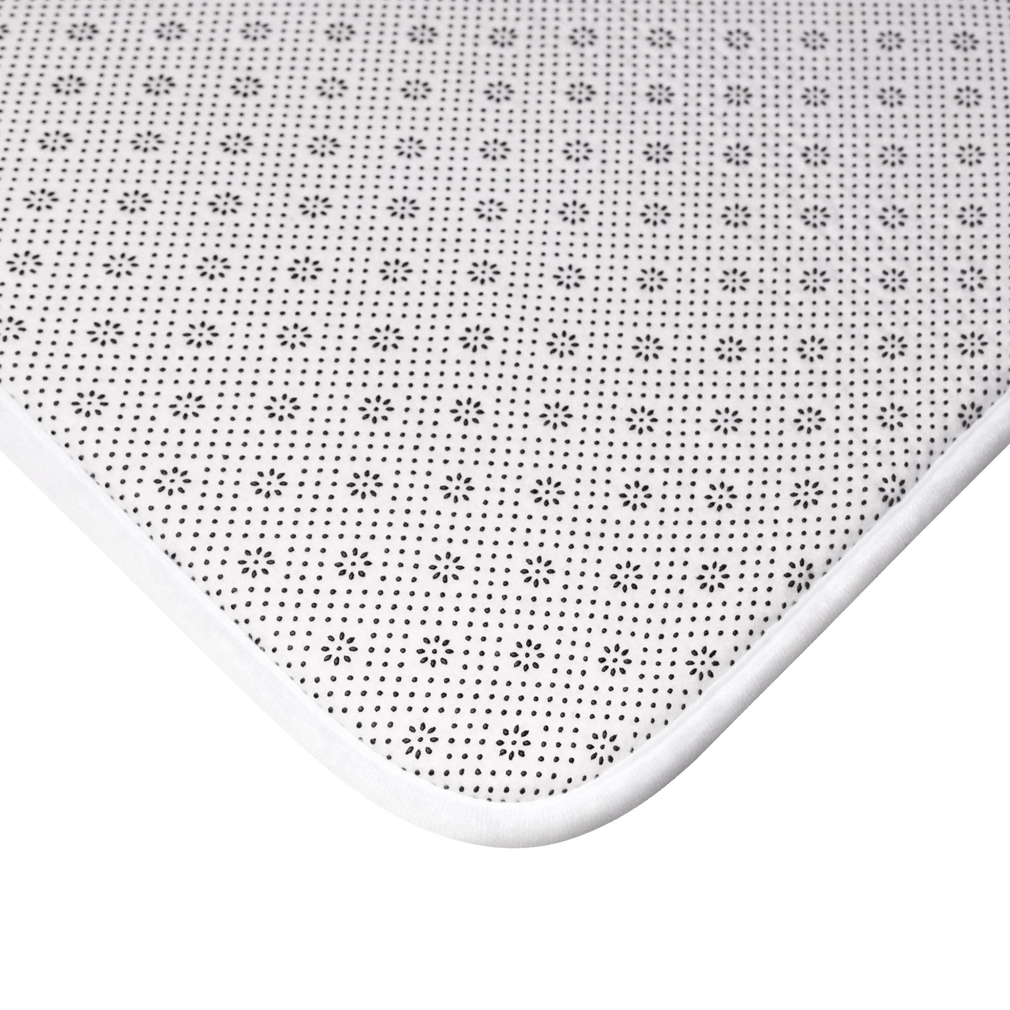 I AM; AM I Inspirational Bath Mat — Minimalist Dove Bathroom Rug