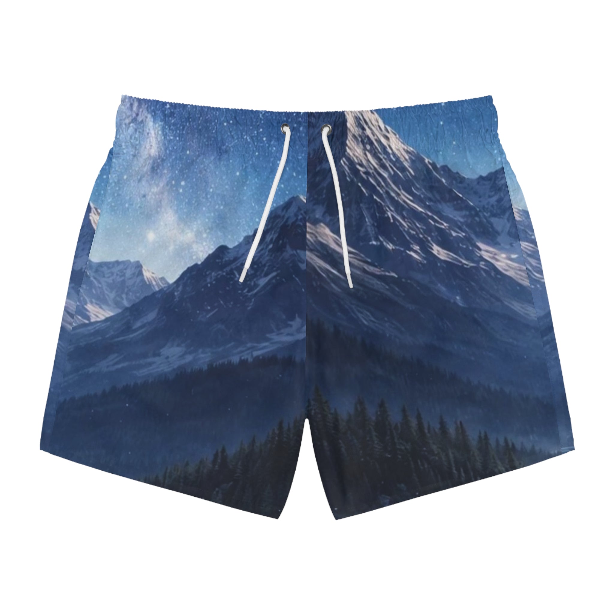 Mountain Night Swim Trunks — Starry Sky AOP Board Shorts