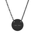 'I Am; Am I' Circle Necklace – Minimalist Inspirational Pendant